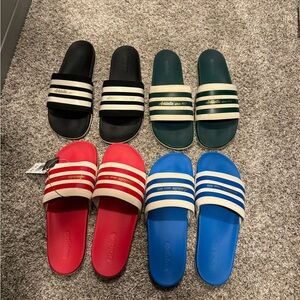 4 pair of mens adidas comfort slides